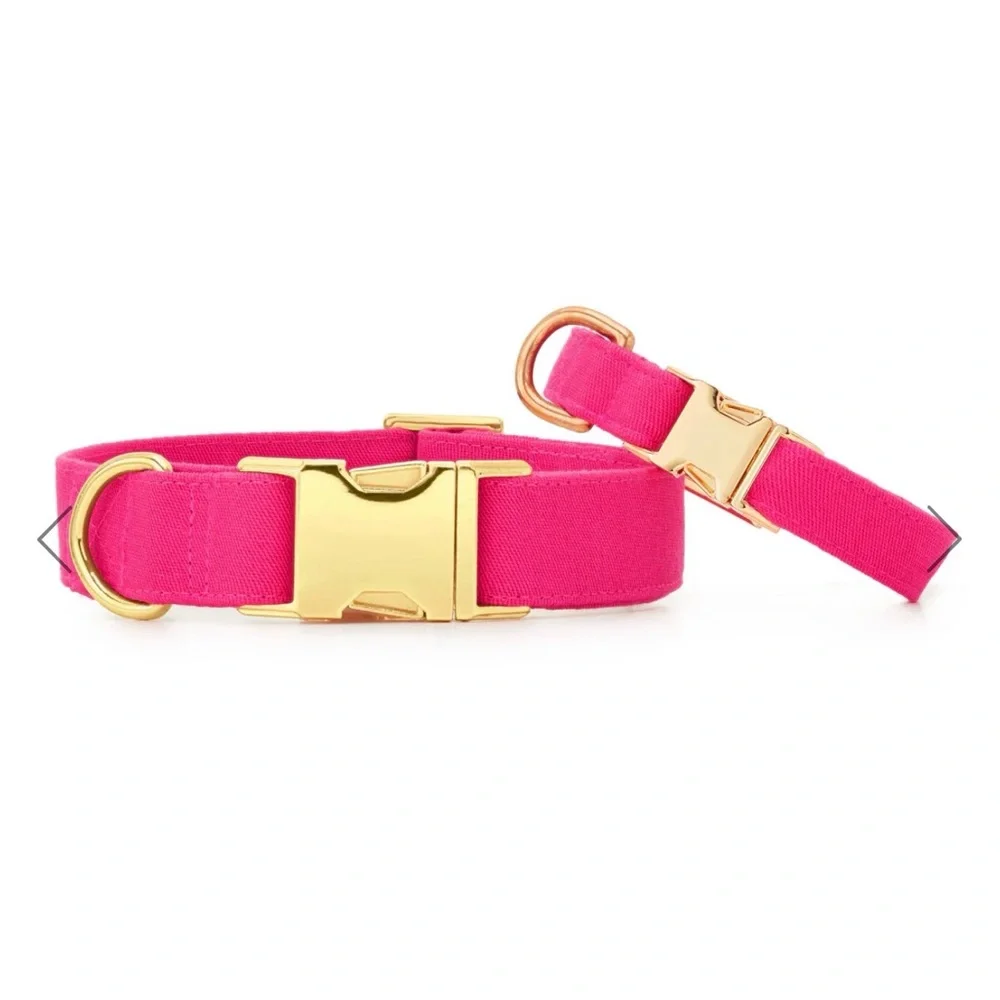 NEW The Foggy Dog Hot Pink Dog Collar Large Gold Hardware Spring Pet Gift NWT - Picture 12 of 12